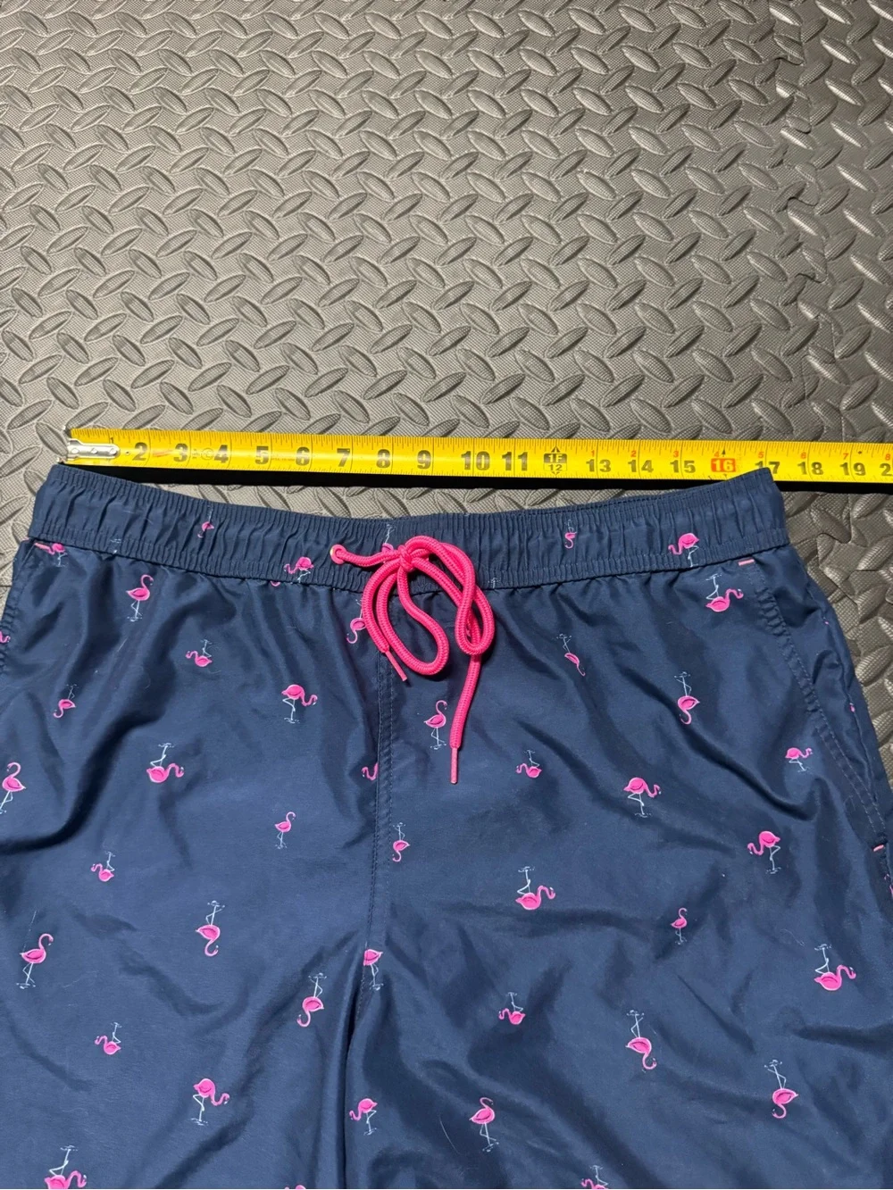 George Men’s Flamingo Swim Trunks Navy Pink Size Large 36-38